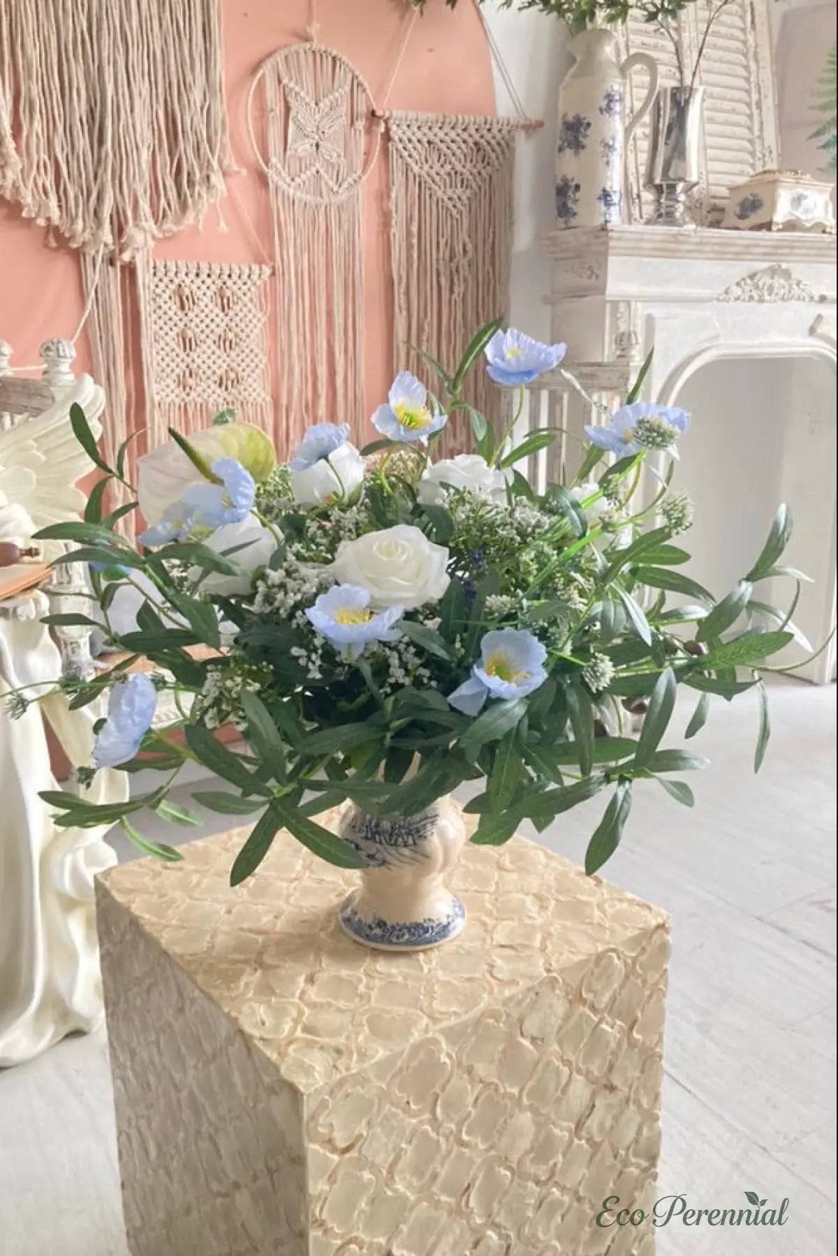 "Wildwood Rose" | Artisan Mixed Wildflower Bouquet | Realistic Faux Silk Flowers for Home Decor - Eco Perennial