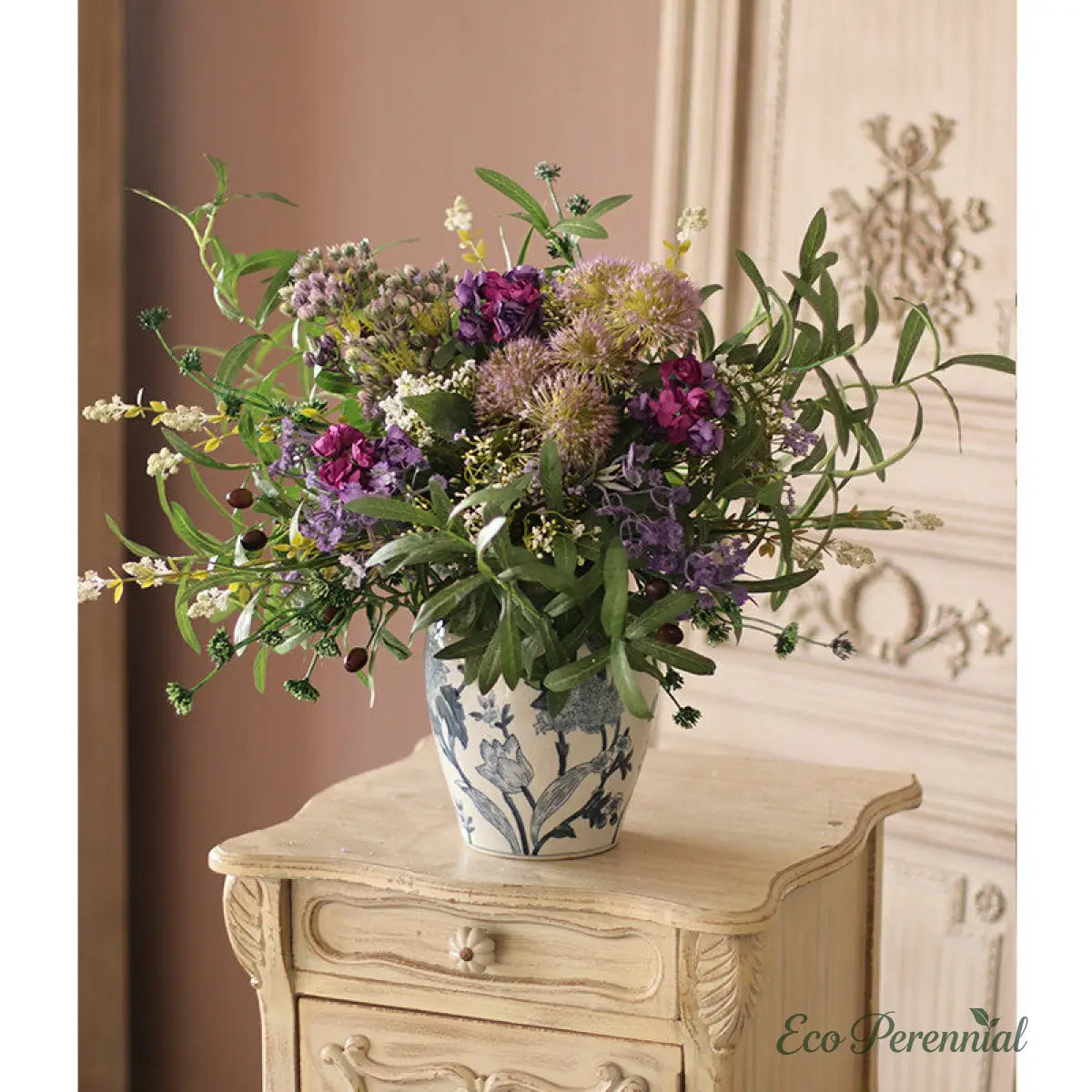 "Wildwood Whisper" | Mixed Silk & PU Wildflower Bouquet | Realistic Faux Silk Flowers for Home Decor - Eco Perennial