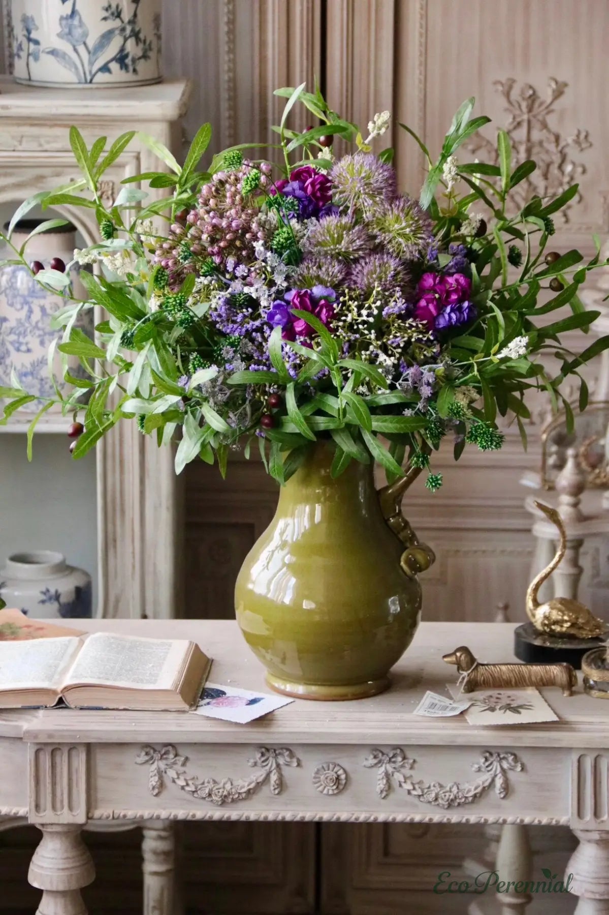 "Wildwood Whisper" | Mixed Silk & PU Wildflower Bouquet | Realistic Faux Silk Flowers for Home Decor - Eco Perennial