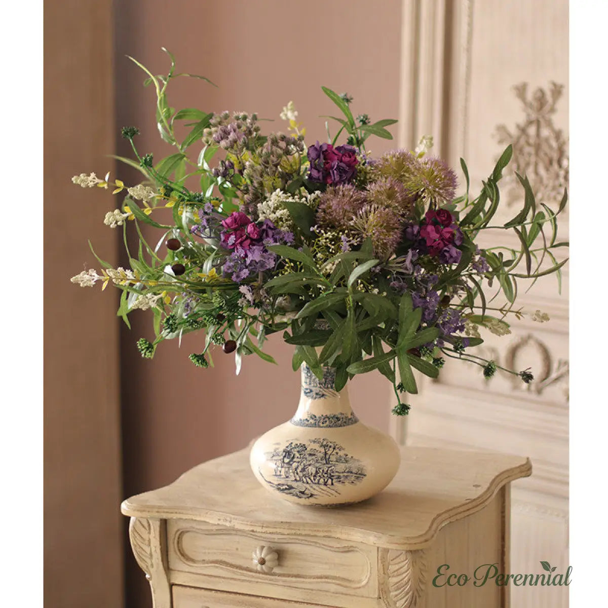 "Wildwood Whisper" | Mixed Silk & PU Wildflower Bouquet | Realistic Faux Silk Flowers for Home Decor - Eco Perennial
